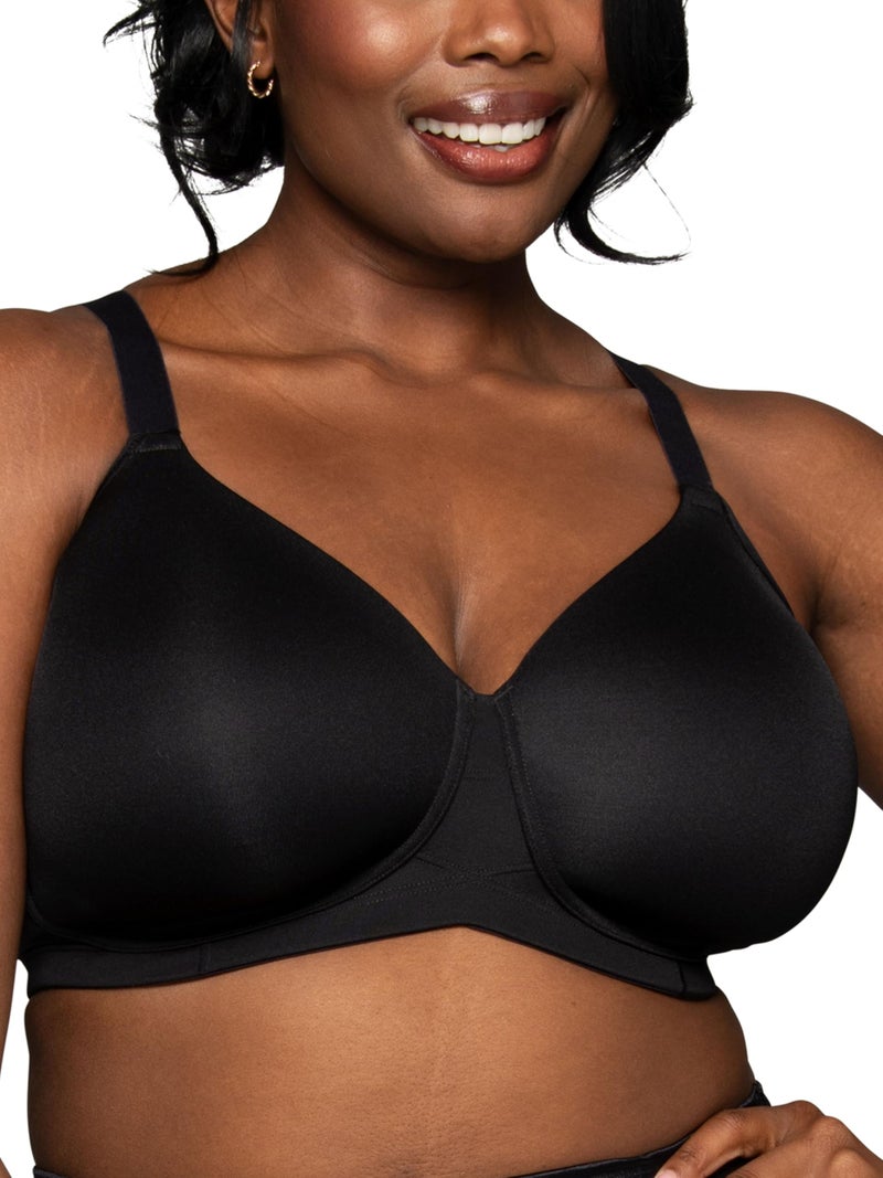 Vanity Fair Beauty Back Full Figure Wirefree Extended Side and Back Smoother Bra 71267, Midnight Black, 42C - Image 1